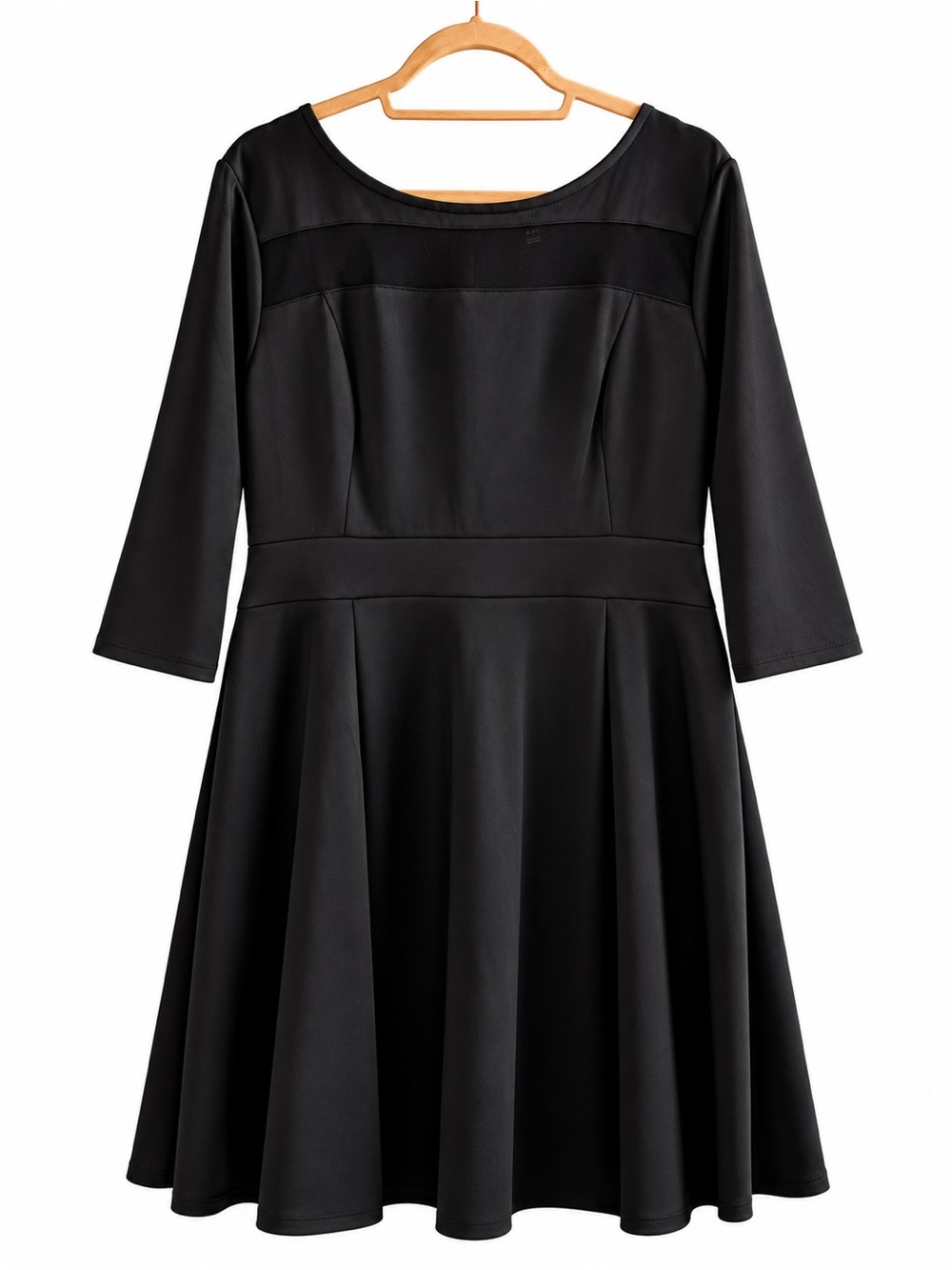 Lane Bryant Black Fit-and-Flare Dress with 3/4 Sleeves